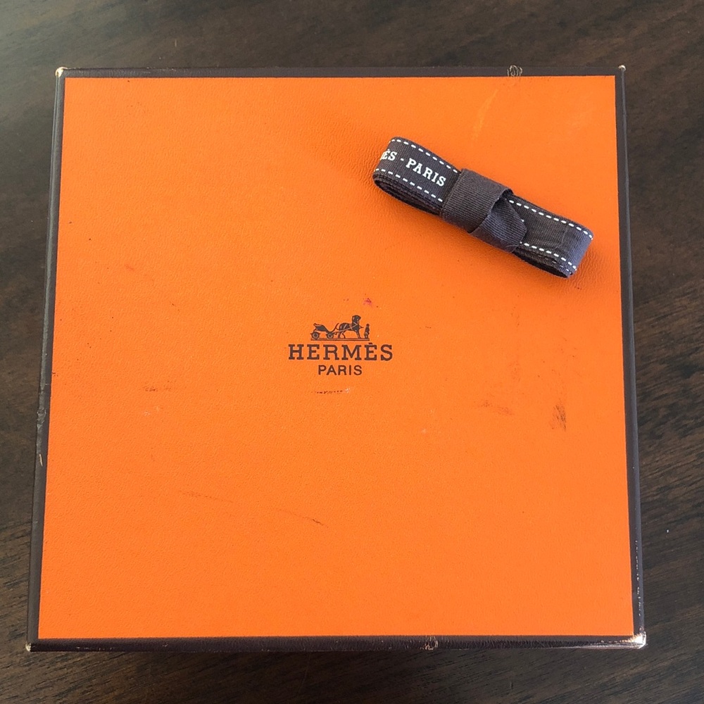 Hermès Square Box and Brown Ribbon